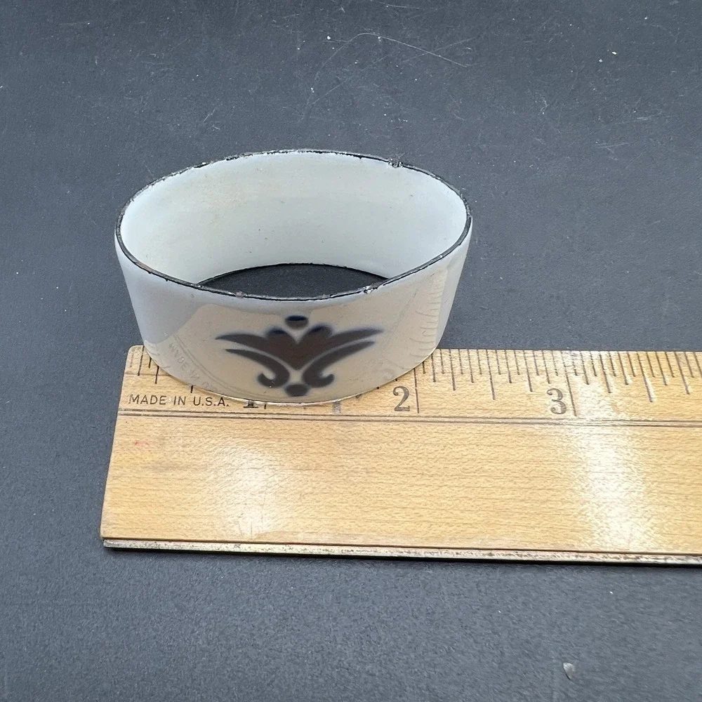 IKEA Heder Swedish Blue White Enamel Napkin Rings Set of 6 Katarina Brieditis